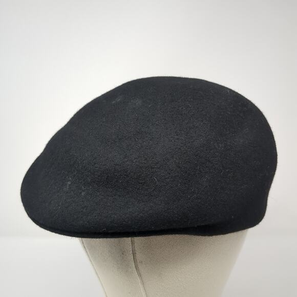 Huckel Bora Super Sima Int Flat Fitted Newsboy Cap Black Small Blank Wool Felt - Picture 5 of 12